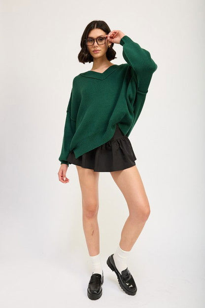 Emory Park Oversized V Neck Sweater us.meeeshop - 