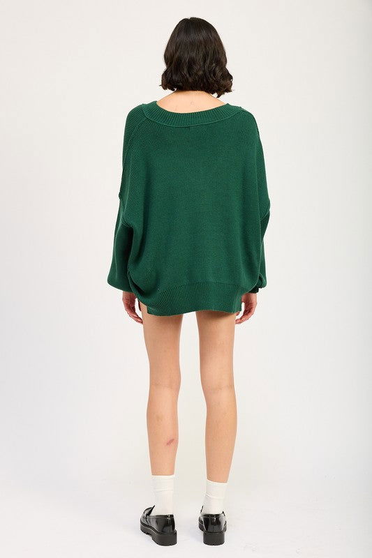 Emory Park Oversized V Neck Sweater us.meeeshop - 