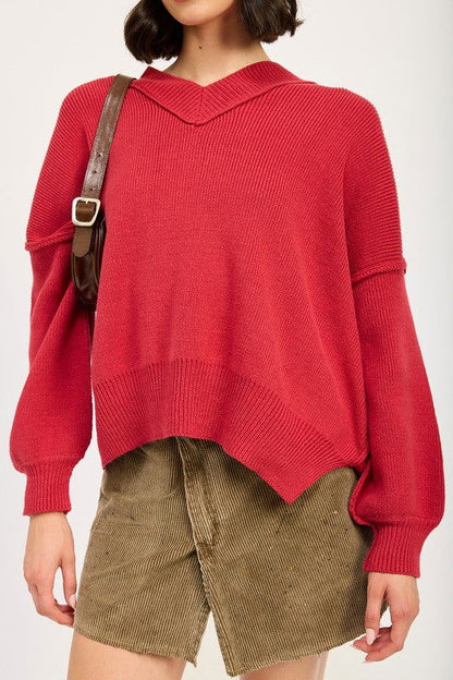 Emory Park Oversized V Neck Sweater us.meeeshop - 