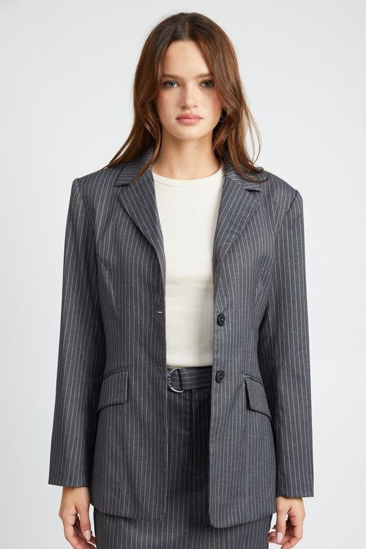 Emory Park | Pin Striped Blazer Jacket us.meeeshop - 