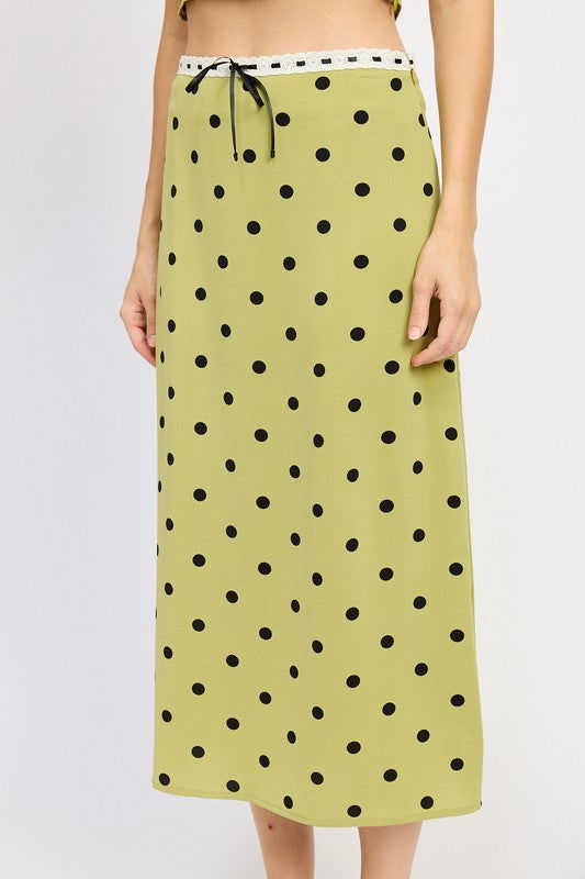 Emory Park Polka Dot Midi Skirt With Lace Trim us.meeeshop - 