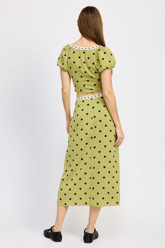 Emory Park Polka Dot Midi Skirt With Lace Trim us.meeeshop - 