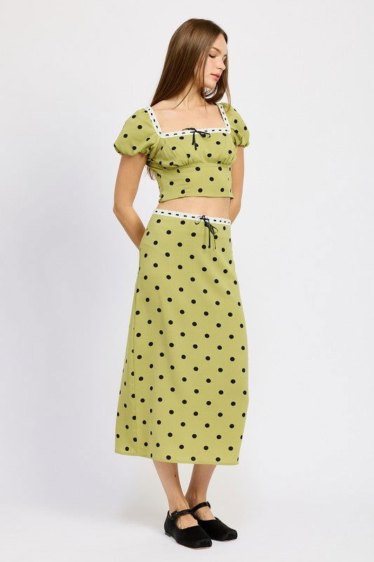 Emory Park Polka Dot Midi Skirt With Lace Trim us.meeeshop - 