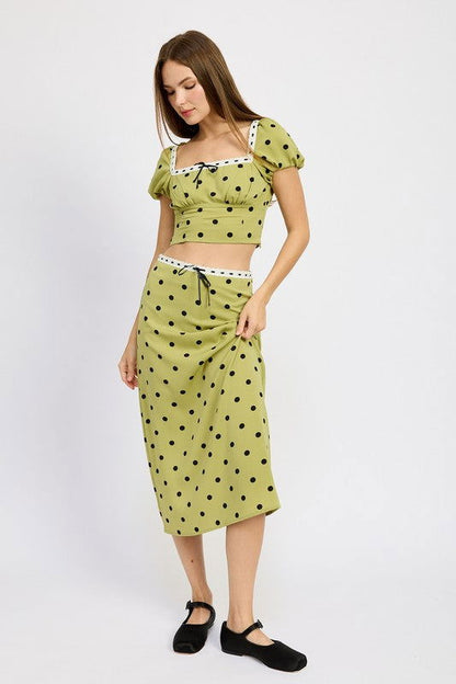 Emory Park Polka Dot Top With Lace Trim us.meeeshop - 