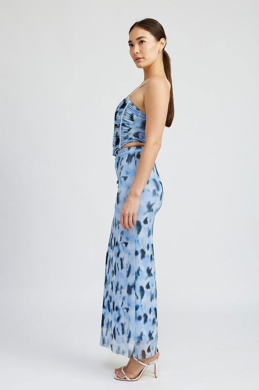 Emory Park Printed Mesh Maxi Skirt us.meeeshop - 