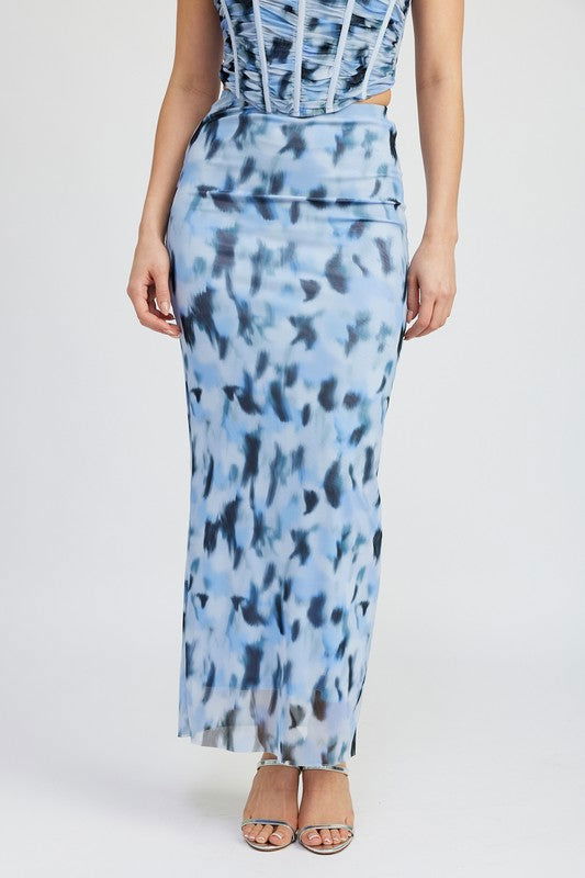 Emory Park Printed Mesh Maxi Skirt us.meeeshop - Skirts