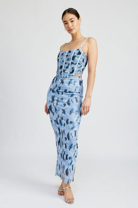 Emory Park Printed Mesh Maxi Skirt us.meeeshop - 