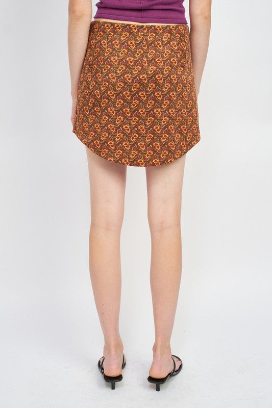 Emory Park | Printed Mini Skirt With Curved Hem | us.meeeshop