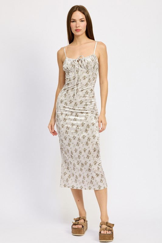 Emory Park Printed Spaghetti Strap Midi Dress us.meeeshop - Dresses