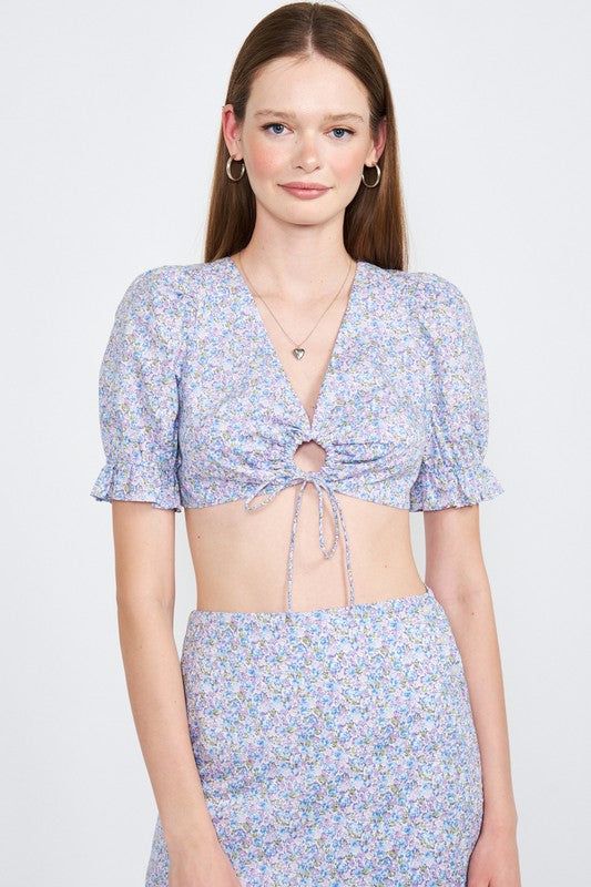 Emory Park | Puffed Sleeve Cropped Top us.meeeshop - Shirts & Tops