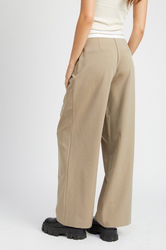 Emory Park | Reverse Waist Band Tailored Pants us.meeeshop - 