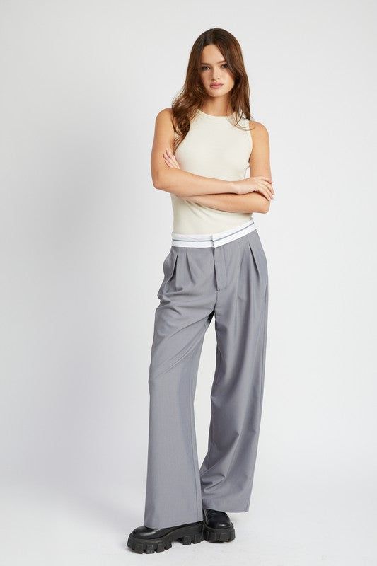 Emory Park | Reverse Waist Band Tailored Pants us.meeeshop - Pants