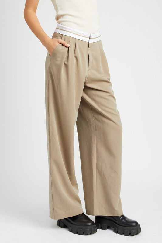 Emory Park | Reverse Waist Band Tailored Pants | us.meeeshop