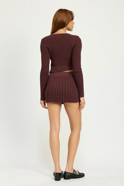 Emory Park Ribbed Knit Mini Skirt us.meeeshop - 