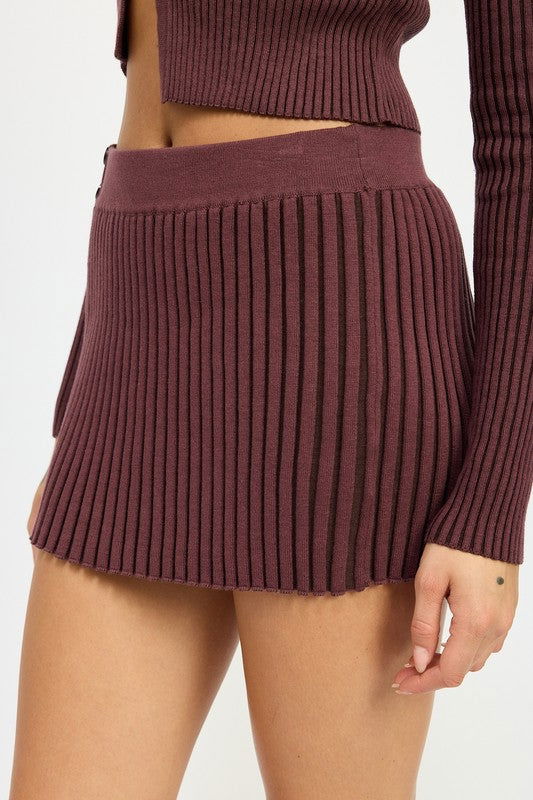 Emory Park Ribbed Knit Mini Skirt us.meeeshop - 