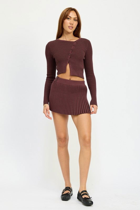 Emory Park Ribbed Knit Mini Skirt us.meeeshop - 