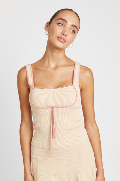 Emory Park Ribbed Tank Top With Contrasted Seam | us.meeeshop