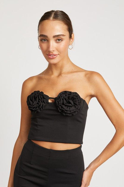 Emory Park Rosette Bustier Top us.meeeshop - Shirts & Tops