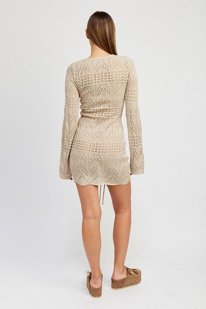 Emory Park Ruched Crochet Mini Dress us.meeeshop - 