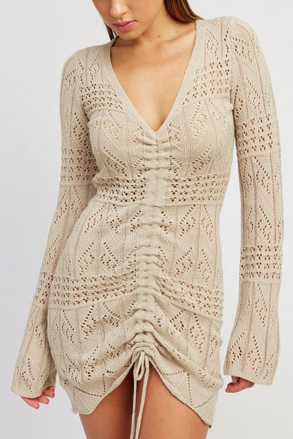 Emory Park Ruched Crochet Mini Dress | us.meeeshop