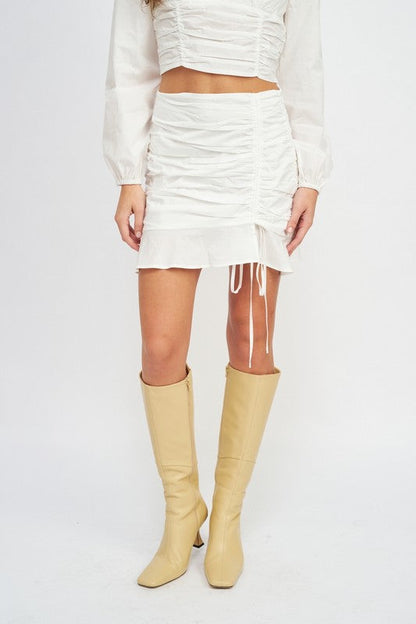 Emory Park | Ruched High Waisted Mini Skirt | us.meeeshop