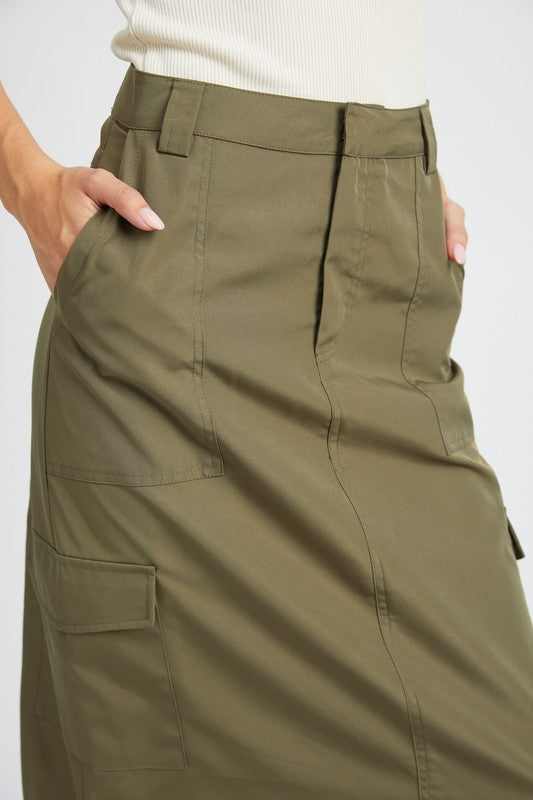 Emory Park Ruched midi cargo skirt | us.meeeshop