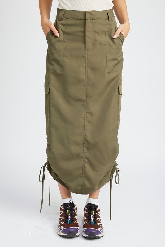 Emory Park Ruched midi cargo skirt us.meeeshop - 