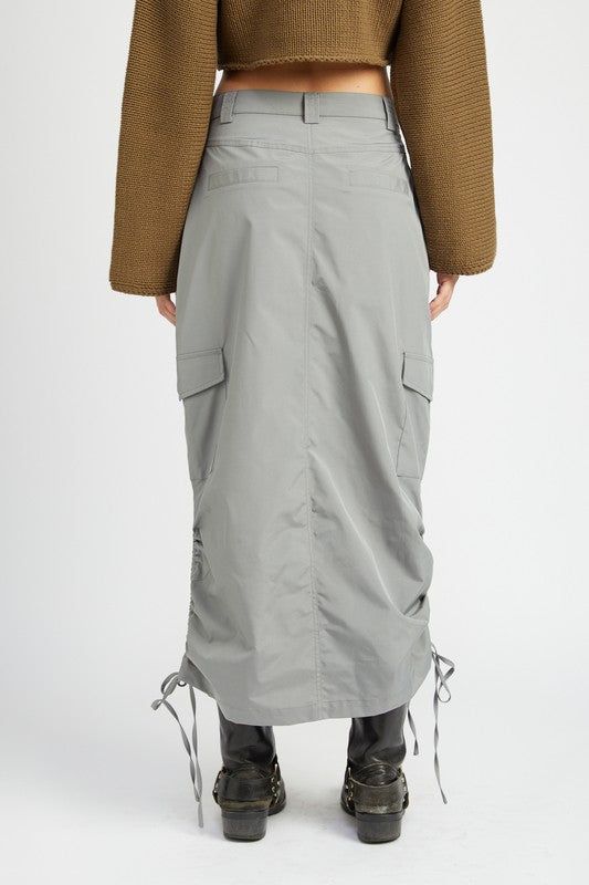 Emory Park Ruched midi cargo skirt us.meeeshop - 