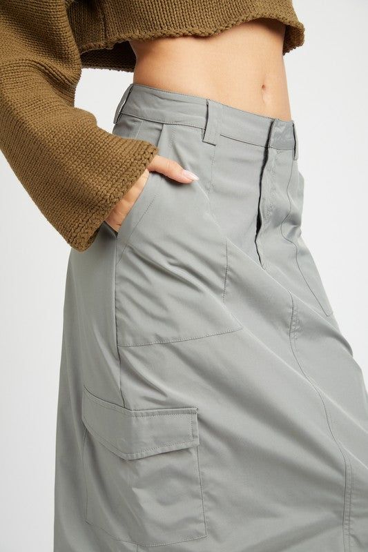 Emory Park Ruched midi cargo skirt us.meeeshop - 