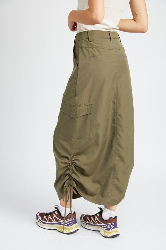 Emory Park Ruched midi cargo skirt us.meeeshop - 