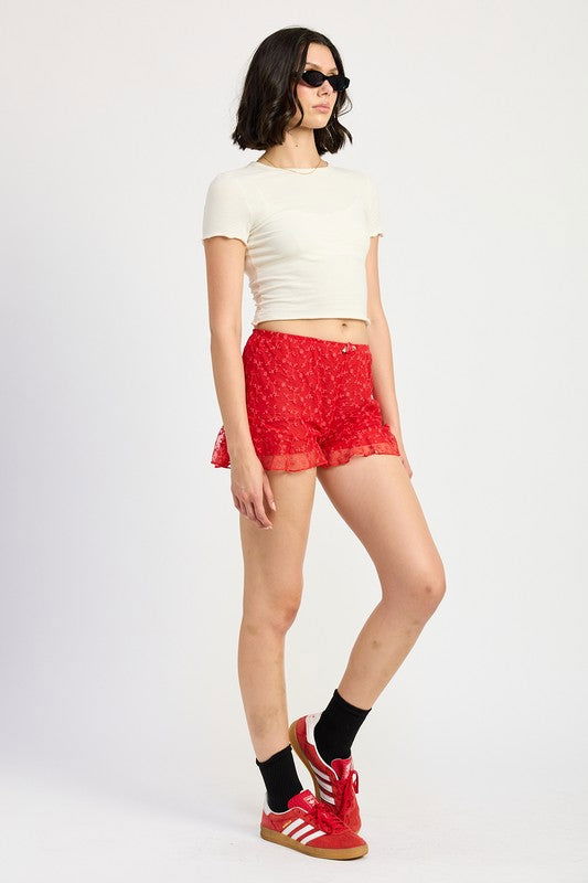 Emory Park Ruffle Jersey Shorts us.meeeshop - 