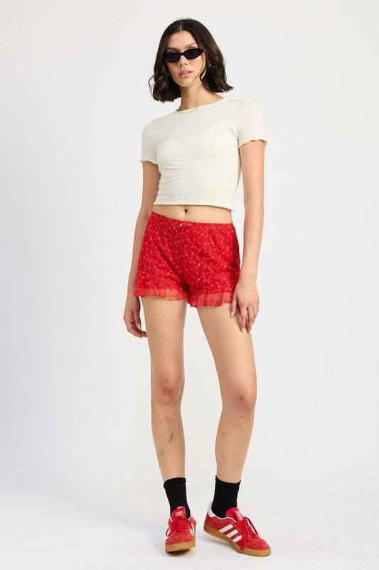 Emory Park Ruffle Jersey Shorts us.meeeshop - Shorts