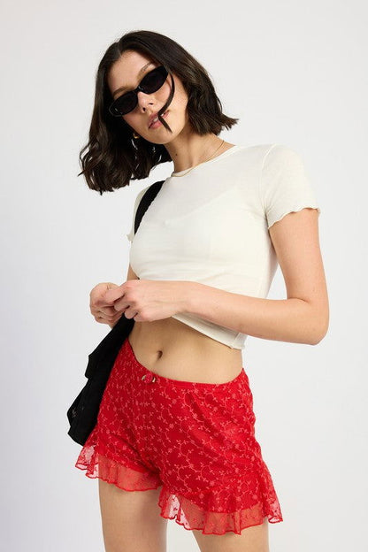 Emory Park Ruffle Jersey Shorts us.meeeshop - 