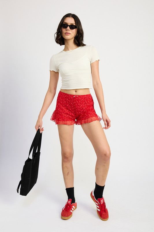 Emory Park Ruffle Jersey Shorts us.meeeshop - 