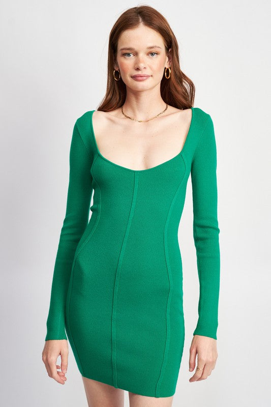 Emory Park | Scoop Neck Mini Dress With Piping Detail | us.meeeshop