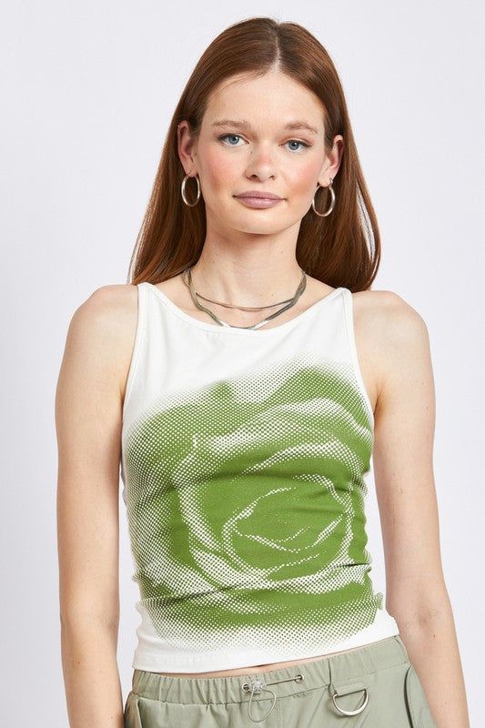 Emory Park | Screen Print Boat Neck Tank Top - us.meeeshop