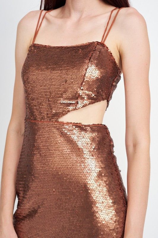 Emory Park | Sequin Mini Dress With Cut Out us.meeeshop - Dresses