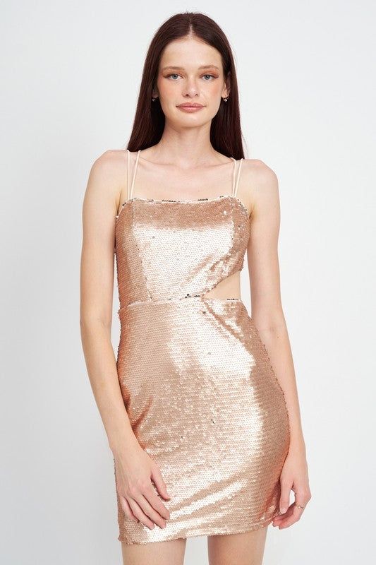 Emory Park | Sequin Mini Dress With Cut Out us.meeeshop - 