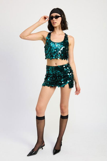 Emory Park Sequin Mini Skirt With Slit us.meeeshop - 