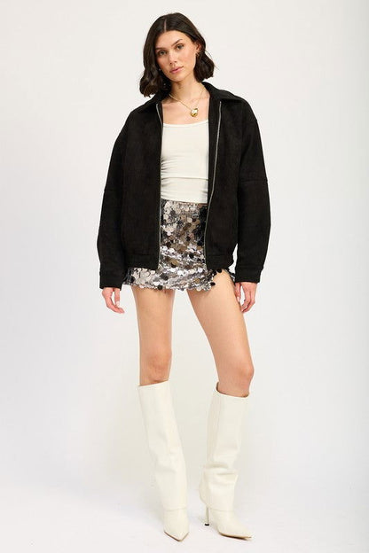 Emory Park Sequin Mini Skirt With Slit us.meeeshop - 