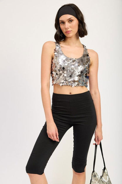 Emory Park Sequin Racer Back Top us.meeeshop - 