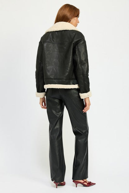 Emory Park Shearling Moto Jacket us.meeeshop - 