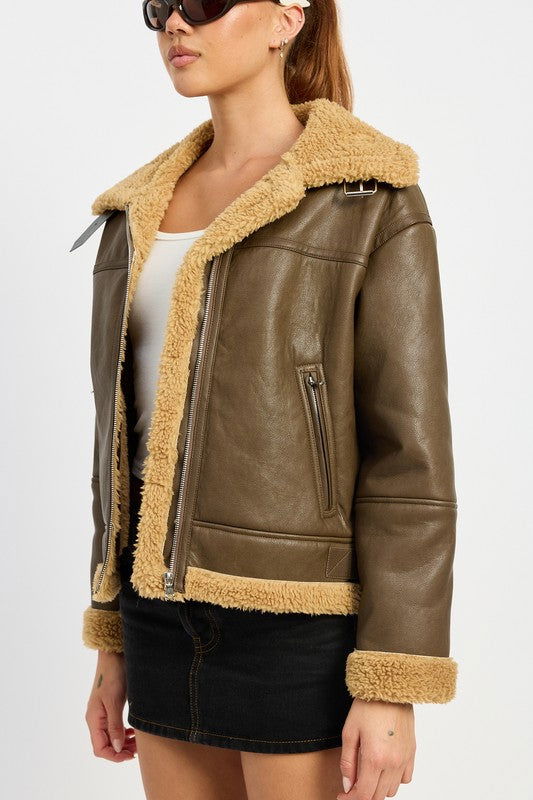 Emory Park Shearling Moto Jacket us.meeeshop - 