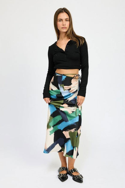 Emory Park Side Ruched Midi Skirt us.meeeshop - 