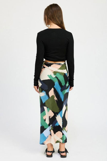 Emory Park Side Ruched Midi Skirt us.meeeshop - 