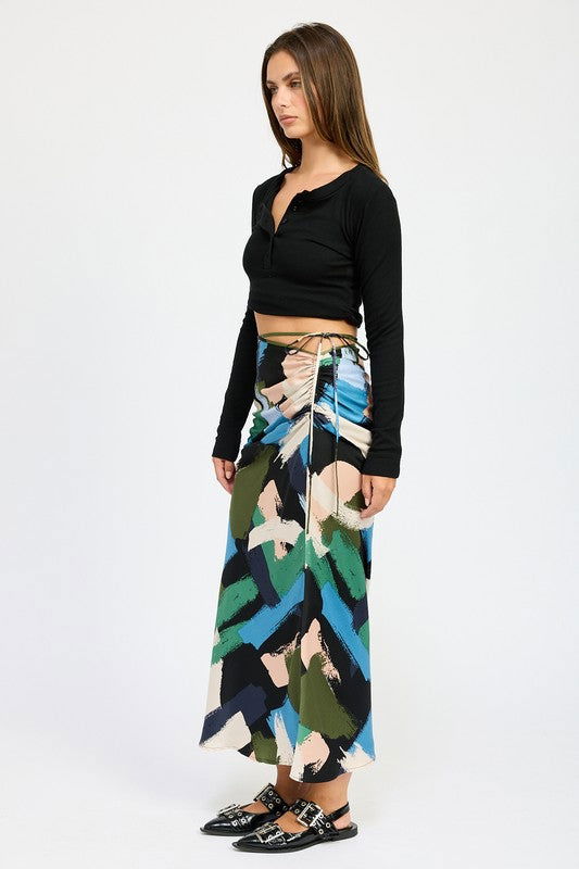 Emory Park Side Ruched Midi Skirt us.meeeshop - 