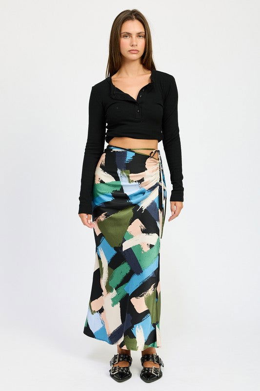 Emory Park Side Ruched Midi Skirt us.meeeshop - Skirts