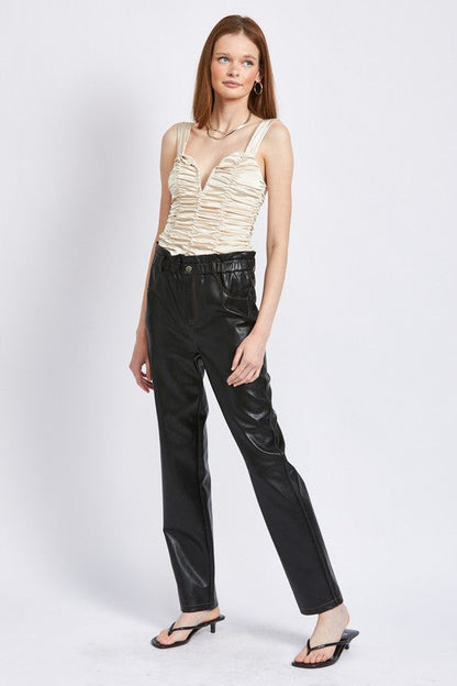Emory Park | Sleeveless Ruched Body Suit | us.meeeshop