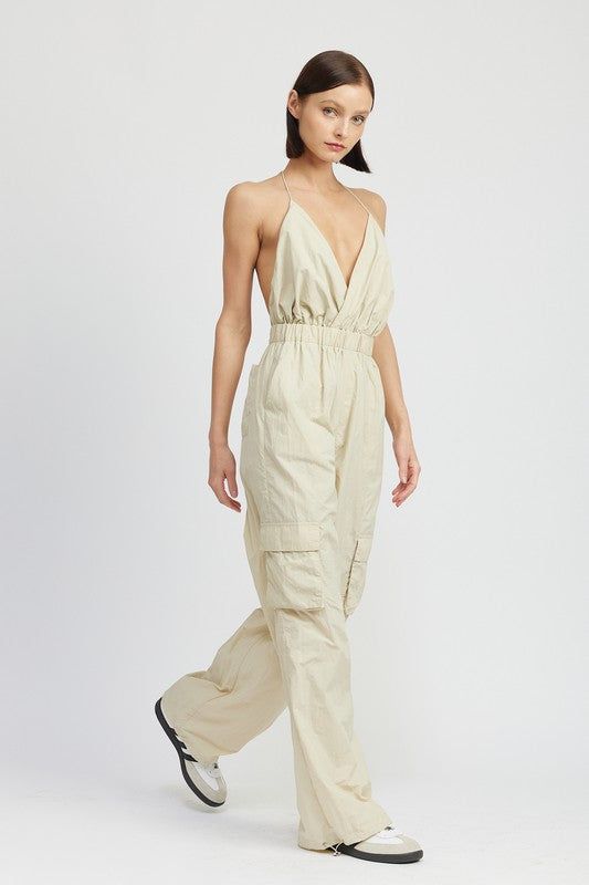 Emory Park Spaghetti Strap Cargo Jumpsuit us.meeeshop - 