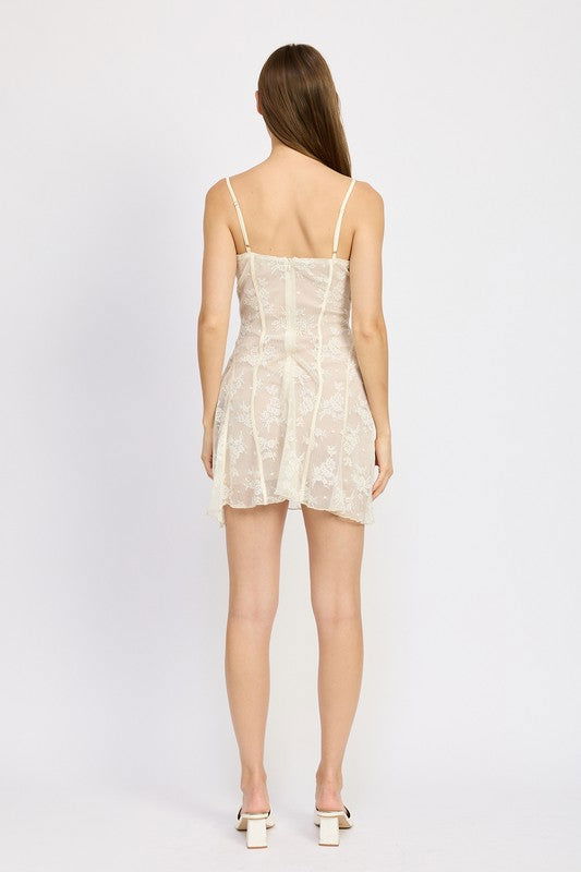 Emory Park Spaghetti Strap Lace Mini Dress us.meeeshop - 